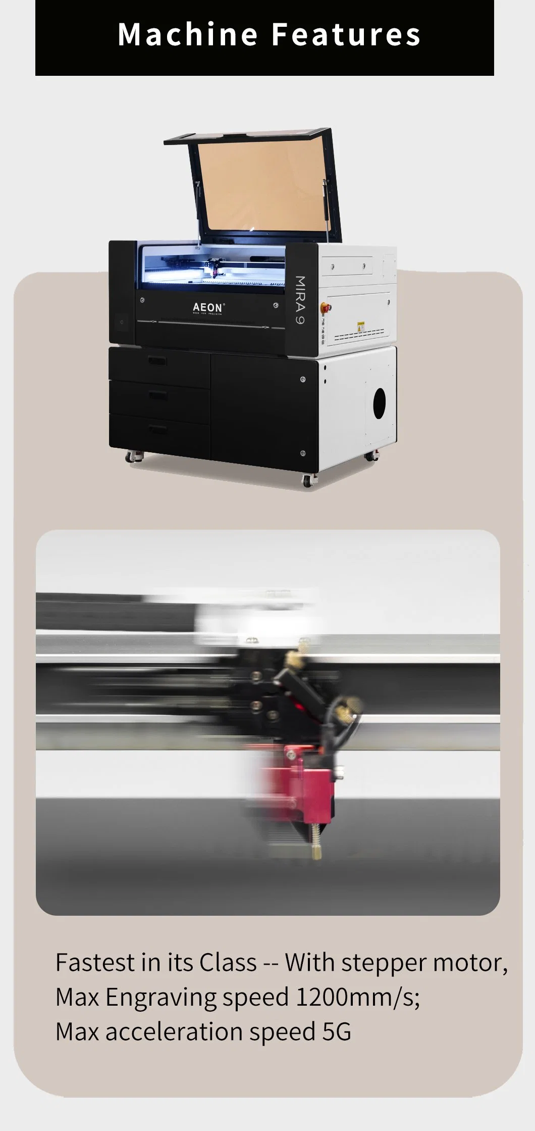 Aeon Mira9 9060 Desktop Laser Cutter with Auto Focus 60W/80W/100W/RF30W/RF50W